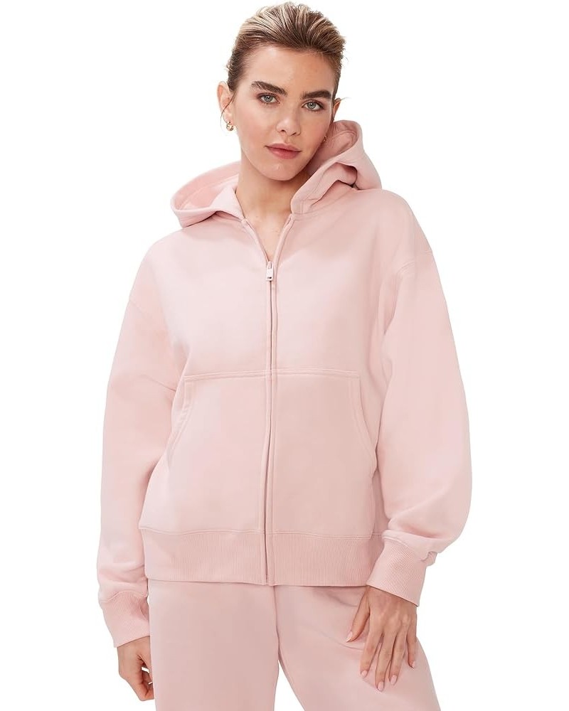 Zip Hoodie for Women – Oversized, Boyfriend Fit – Cozy Loungewear Premium Midweight Fleece Pink Rose $13.98 Hoodies & Sweatsh...