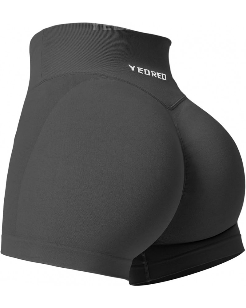 Scrunch Butt Workout Shorts Women 3.5" Seamless V Cross Waist Sport Gym Amplify Shorts 2 Smoke Grey (3.5" Inseam） $13.80 Acti...