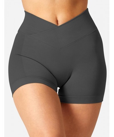 Scrunch Butt Workout Shorts Women 3.5" Seamless V Cross Waist Sport Gym Amplify Shorts 2 Smoke Grey (3.5" Inseam） $13.80 Acti...