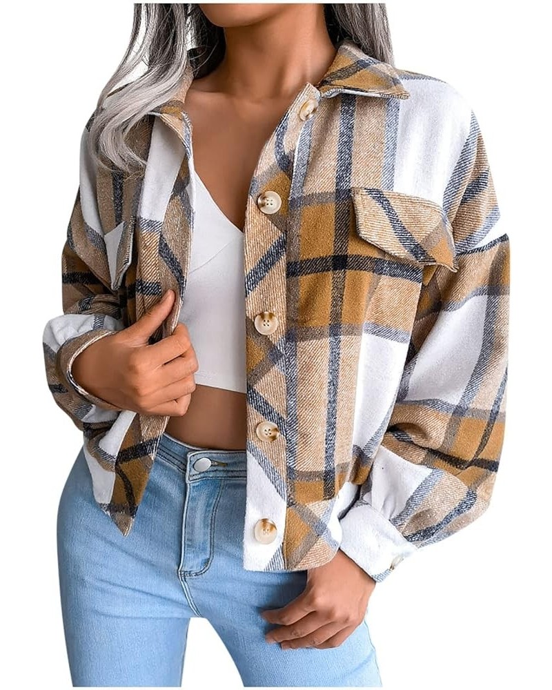 Winter Jackets For Women,2023 Fall Aztec Print Western Ethnic Button Coat Long Sleeve Lapel Neck Tweed Outwear E-khaki $12.12...