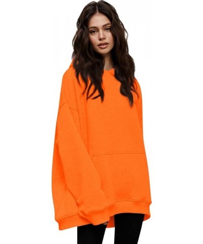 Womens Oversized Sweatshirts Pullover Long Sleeve Hooded Sweatshirt Casual Fall Winter Outfits 2023 Fall Clothes B Orange $7....