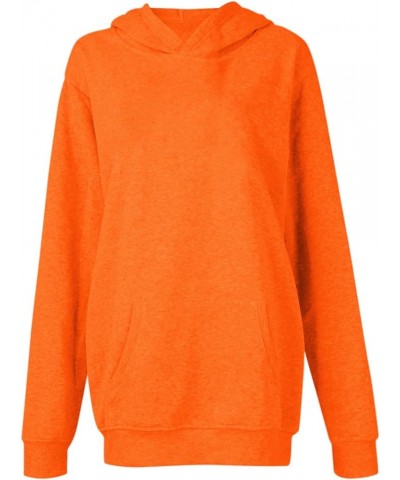 Womens Oversized Sweatshirts Pullover Long Sleeve Hooded Sweatshirt Casual Fall Winter Outfits 2023 Fall Clothes B Orange $7....