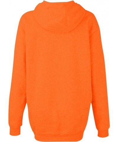 Womens Oversized Sweatshirts Pullover Long Sleeve Hooded Sweatshirt Casual Fall Winter Outfits 2023 Fall Clothes B Orange $7....