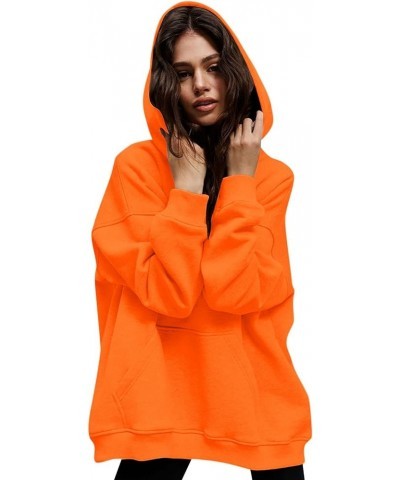 Womens Oversized Sweatshirts Pullover Long Sleeve Hooded Sweatshirt Casual Fall Winter Outfits 2023 Fall Clothes B Orange $7....