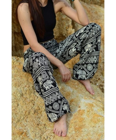 Women Harem Pant Boho Genie Aladdin Smocked Waist Yoga Trousers Black1 $9.97 Activewear