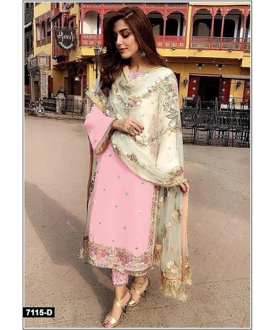 Ready to wear straight salwar kameez suit for women (2209) Pink $32.20 Dresses