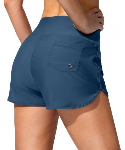 Women's Swim Shorts with Pockets High Waisted Tummy Control Board Swimsuit Bathing Shorts for Women with Liner Dark Blue $15....