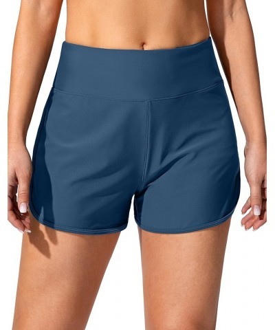 Women's Swim Shorts with Pockets High Waisted Tummy Control Board Swimsuit Bathing Shorts for Women with Liner Dark Blue $15....