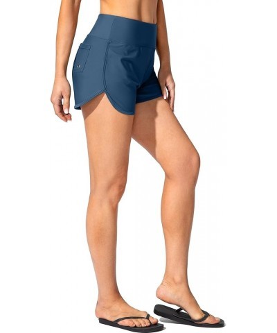 Women's Swim Shorts with Pockets High Waisted Tummy Control Board Swimsuit Bathing Shorts for Women with Liner Dark Blue $15....