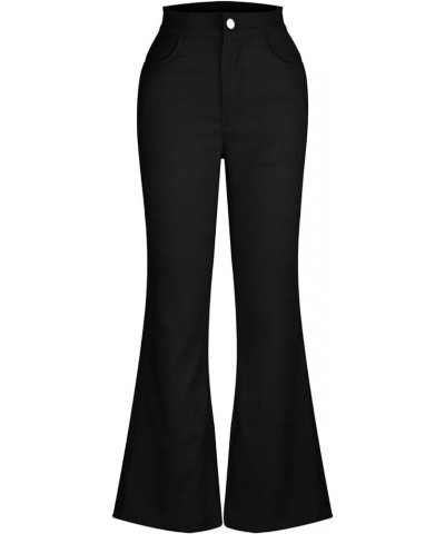 Womens Flare Jeans High Waist Stretchy Bell Bottom Denim Pants Fitted Wide Leg Jeans Girls Trousers Streetwear Black $10.61 J...