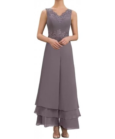 Chiffon Mother of The Bride Pant Suits for Women Dressy Wedding Guest Dresses with Jackets Silver $33.14 Dresses