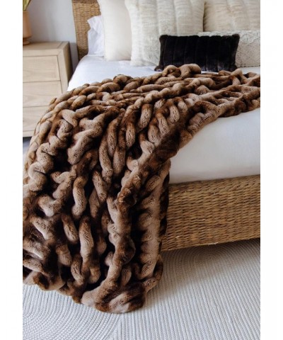 Donna Salyers Couture Collection Caramel Chinchilla Faux Fur Throws, Brown, 60x72 $138.45 Coats