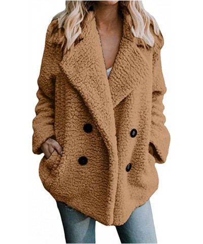 Winter Coats for Women,Womens Fuzzy Fleece Coat Lapel Cardigan Faux Fur Warm Winter Casual Outwear Button Down Jackets A-1 Br...