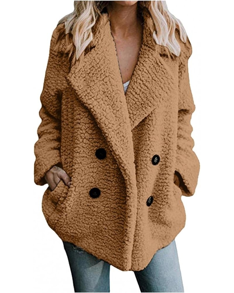 Winter Coats for Women,Womens Fuzzy Fleece Coat Lapel Cardigan Faux Fur Warm Winter Casual Outwear Button Down Jackets A-1 Br...