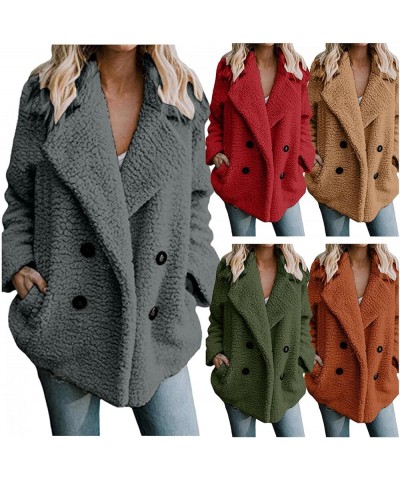 Winter Coats for Women,Womens Fuzzy Fleece Coat Lapel Cardigan Faux Fur Warm Winter Casual Outwear Button Down Jackets A-1 Br...