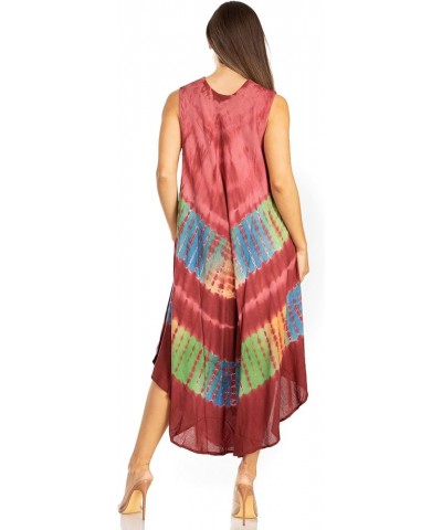 Womens Long Tasanee Caftan Tank Dress/Cover Up Brown $19.46 Swimsuits