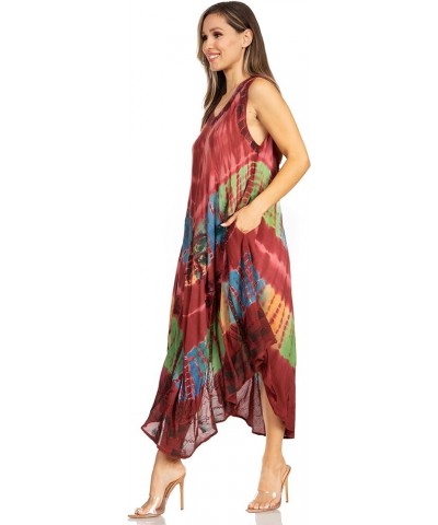 Womens Long Tasanee Caftan Tank Dress/Cover Up Brown $19.46 Swimsuits