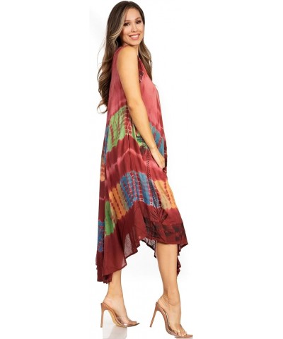 Womens Long Tasanee Caftan Tank Dress/Cover Up Brown $19.46 Swimsuits