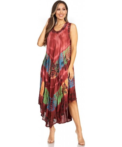 Womens Long Tasanee Caftan Tank Dress/Cover Up Brown $19.46 Swimsuits