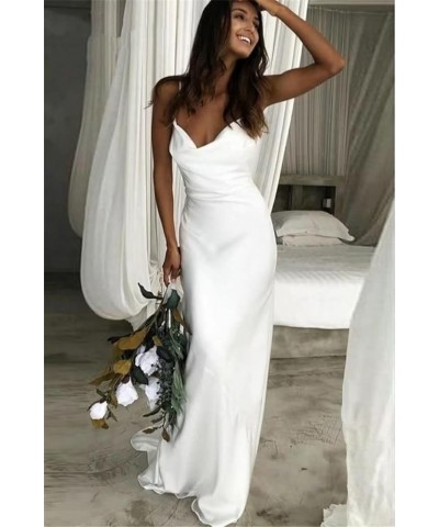 Simple Boho Wedding Dresses for Bride 2024 Mermaid Lace Spaghetti Straps V Neck Beach Bridal Gowns H-ivory $42.84 Dresses