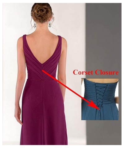 V Neck Chiffon Bridesmaid Dresses with Slit Long for Women Mermaid Formal Dress for Wedding Party Gray $27.90 Dresses