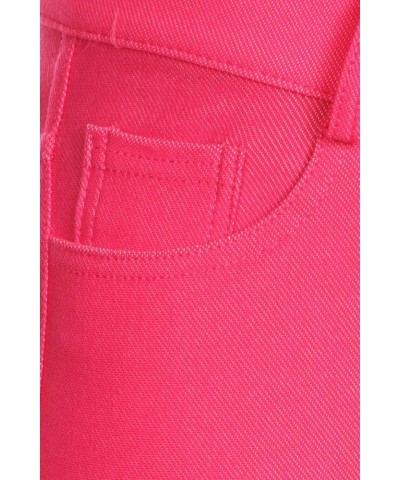 Women's 5 Pocket Capri Jeggings - Pull On Skinny Stretch Colored Jean Leggings with Plus Size Options Fuchsia $13.44 Leggings