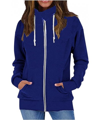 Women's Fashion Hoodies & Sweatshirts Trendy Aesthetic Y2k Jacket Outdoor Fashion Zip Up Knit Sweatshirt D-blue $14.39 Hoodie...