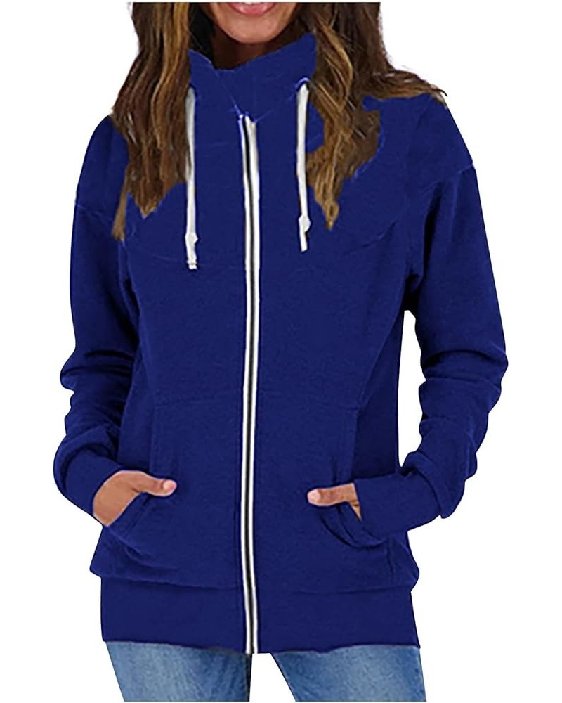 Women's Fashion Hoodies & Sweatshirts Trendy Aesthetic Y2k Jacket Outdoor Fashion Zip Up Knit Sweatshirt D-blue $14.39 Hoodie...