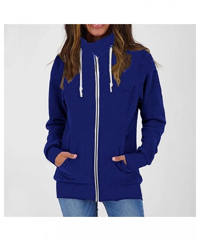 Women's Fashion Hoodies & Sweatshirts Trendy Aesthetic Y2k Jacket Outdoor Fashion Zip Up Knit Sweatshirt D-blue $14.39 Hoodie...