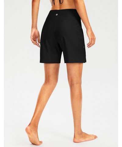 Women's 7" Long Swim Board Shorts High Waisted Quick Dry Beach Swimming Shorts for Women with Liner Pockets Black $12.38 Swim...