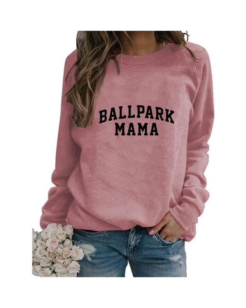 Weekends Coffee Baseball SweatShirt Women Baseball Mom Shirt Crew Neck Long Sleeve Funny Pullovers Tops with Sayings A5-rose ...