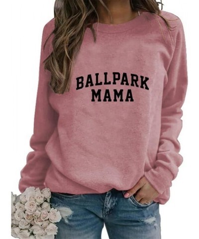 Weekends Coffee Baseball SweatShirt Women Baseball Mom Shirt Crew Neck Long Sleeve Funny Pullovers Tops with Sayings A5-rose ...