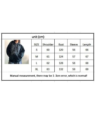 Women Zip Up Hoodie Y2k Vintage Graphic Oversized Sweatshirt Jacket Pullover Coats Gothic Streetwear Black - $16.19 Jackets