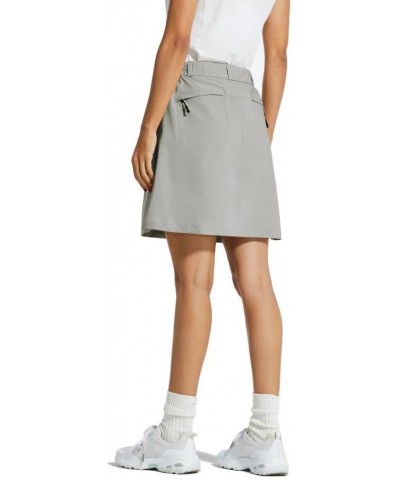 Women's 18" Skorts Skirts Casual Knee Length Long Golf Skorts with Pockets Quick Dry Skirts Summer Large 18" Inseam-gray $20....