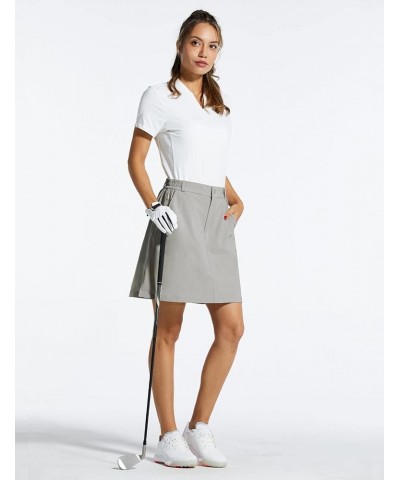 Women's 18" Skorts Skirts Casual Knee Length Long Golf Skorts with Pockets Quick Dry Skirts Summer Large 18" Inseam-gray $20....