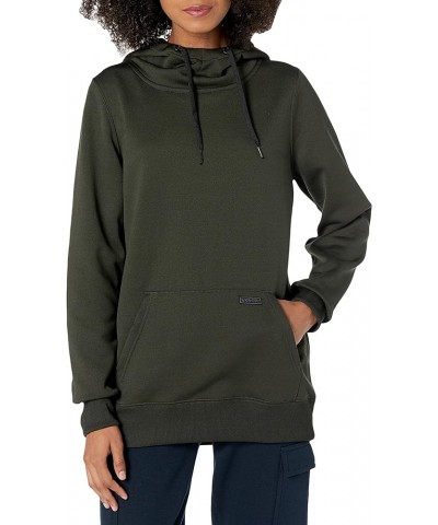 Women's Yerba Pullover Hooded Fleece Baselayer Snowboard Sweatshirt Black Green $33.80 Activewear