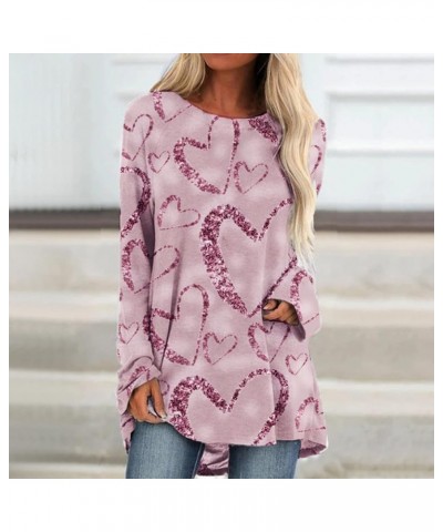 Long Sleeve Shirts for Women, Womens V Neck Tunics Tops Fall Long Sleeve Loose Fit Casual Pullover Shirts Blouses 113-pink $7...