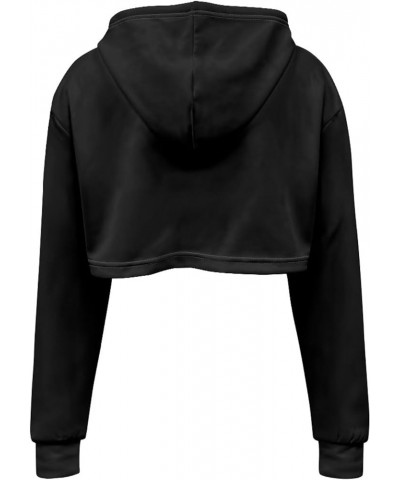 Drawstring Crop Top Hoodies Casual Long Sleeve Hooded Sweatshirt Women Gothic Butterfly $11.89 Hoodies & Sweatshirts