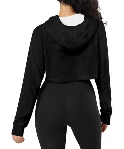 Drawstring Crop Top Hoodies Casual Long Sleeve Hooded Sweatshirt Women Gothic Butterfly $11.89 Hoodies & Sweatshirts