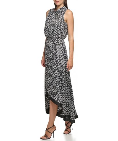 Women's Blak and White High-Low Maxi Dress Black Soft White Combo $29.43 Dresses