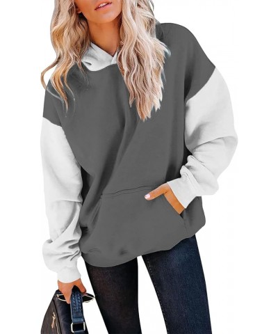 Fall Clothes for Women 2023 Solid Oversized Hoodies Long Sleeve Sweaters Pullover Sweatshirts with Pocket 02-dark Gray $7.79 ...