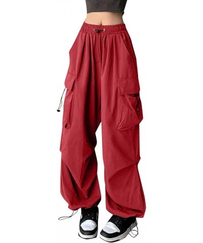 Women Cargo Pants with 3 Pockets Drawstring Y2k Low Waist Baggy with Pocket Loose Jogger Goth Grunge Clothes Y2k Clothes 3 Re...