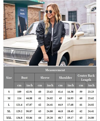 Bomber Jacket Women Zip Up Casual Jackets Coat Oversized with Pockets Fall Outfits Grey $18.81 Jackets