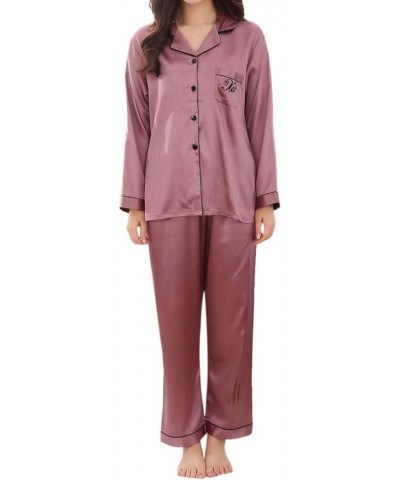 Silk Pajamas for Women Set Long Sleeve Womens Pajama Sets Cotton Shorts Womens Loungewear Set Soft Pink 3 $13.35 Sleep & Lounge