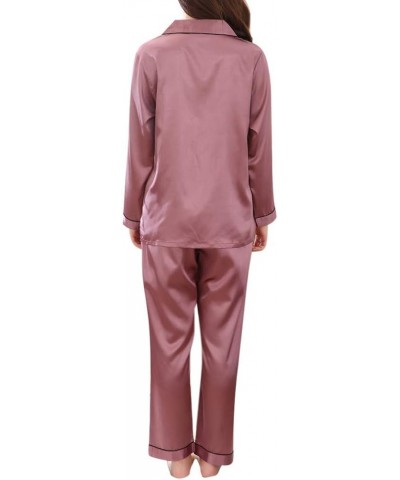 Silk Pajamas for Women Set Long Sleeve Womens Pajama Sets Cotton Shorts Womens Loungewear Set Soft Pink 3 $13.35 Sleep & Lounge