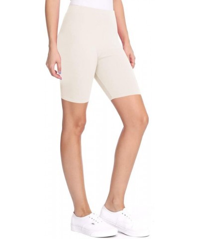 Women's High Waist Elastic Band Solid Active Yoga Biker Shorts Pants Hpa00681 Ivory $10.99 Others