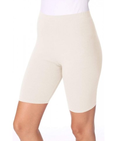 Women's High Waist Elastic Band Solid Active Yoga Biker Shorts Pants Hpa00681 Ivory $10.99 Others