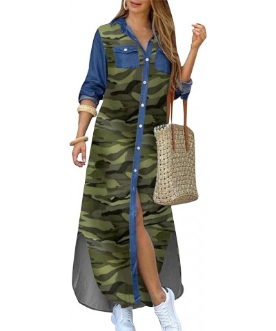 Women Beach Loose Shift Shirt Dress Casual Loose Maxi Dresses Elegant Party Cocktail Dress Camo $14.40 Dresses