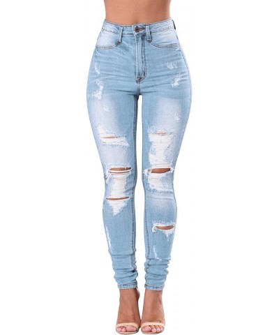 Women's High Waisted Jeans for Women Distressed Stretch Jeans for Women Ripped Butt Lift Jeans Denim Pants Blue 084 $16.40 Jeans