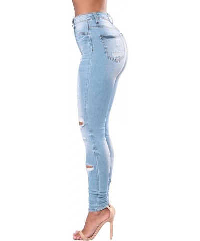 Women's High Waisted Jeans for Women Distressed Stretch Jeans for Women Ripped Butt Lift Jeans Denim Pants Blue 084 $16.40 Jeans